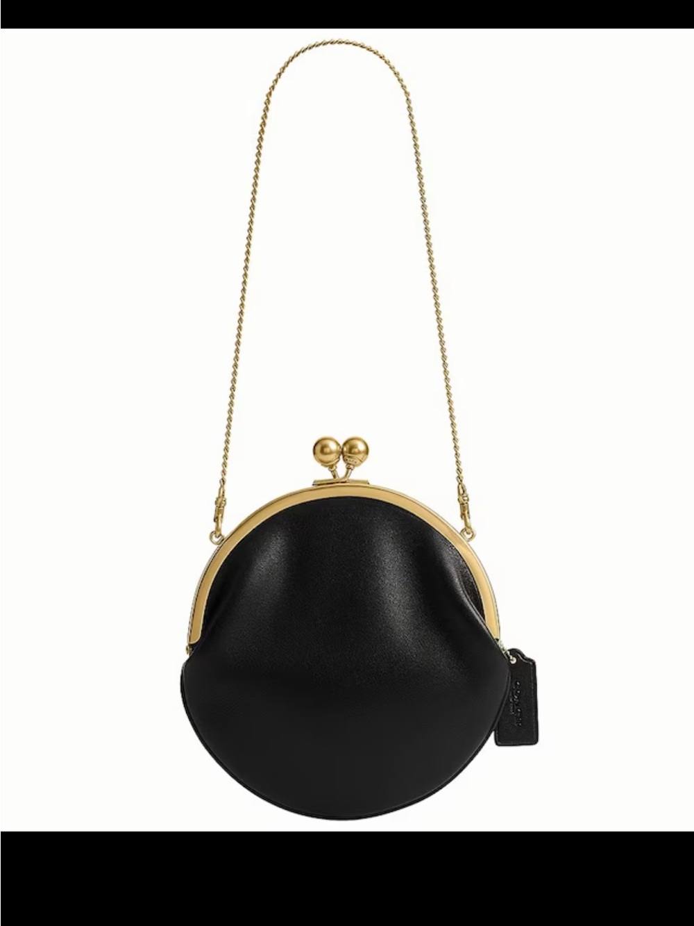 Coach Kisslock Frame Crossbody Black Full Grain Leather Gold Chain NWT RARE - Picture 10 of 10
